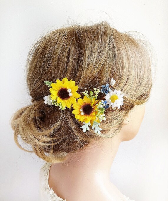 sunflower hair pins