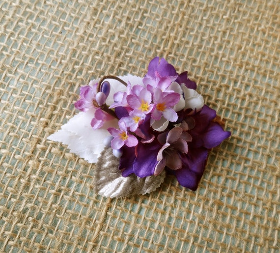 Items similar to lilac flower hair clip, purple wedding hair accessory