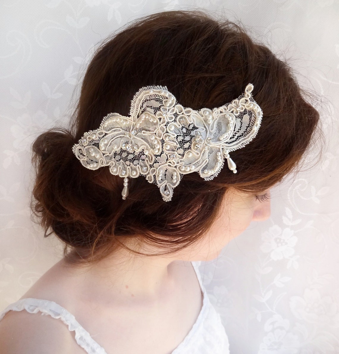 Lace Headpiece Lace Hair Comb Lace Hair Piece Bridal Hair Etsy Australia