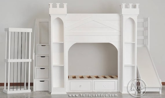 Bunk bed sale castle with slide