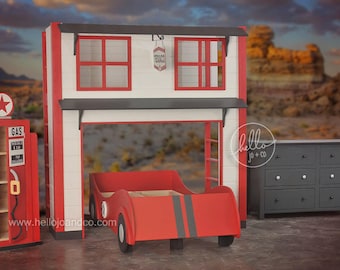 Twin Over Twin Garage Race Car Loft Bunk Bed