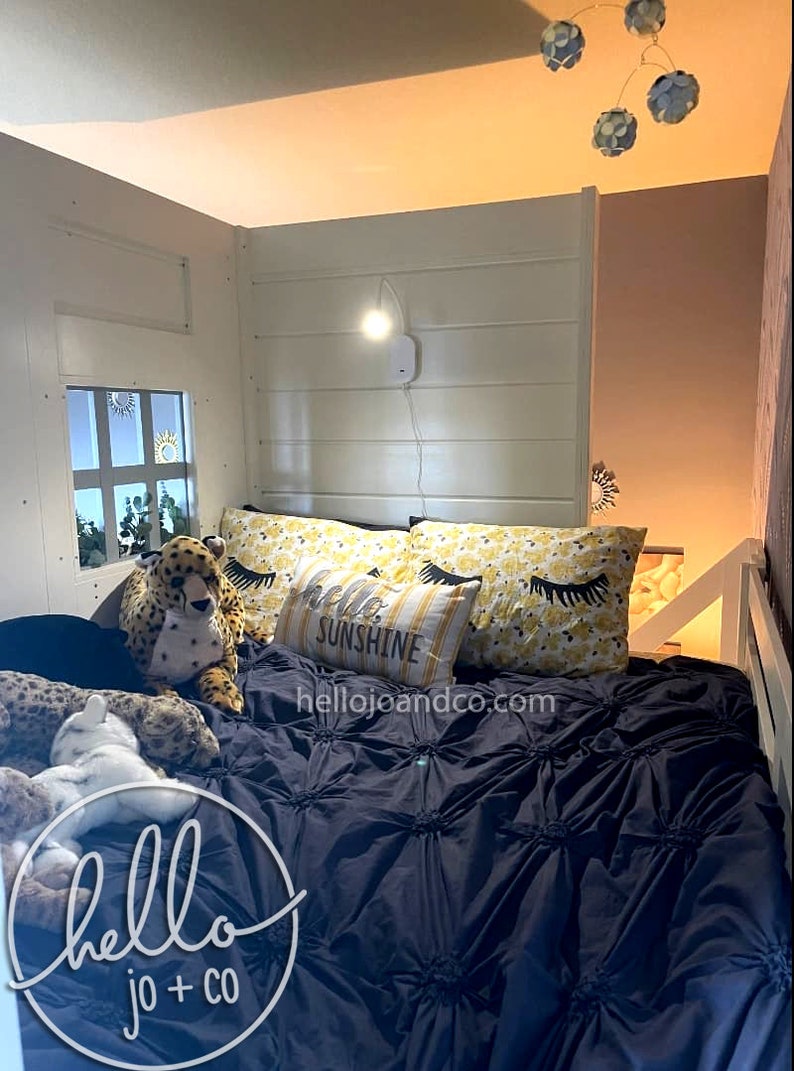 Custom QUEEN Playhouse Loft Bed With Slide and Drawer Storage Etsy