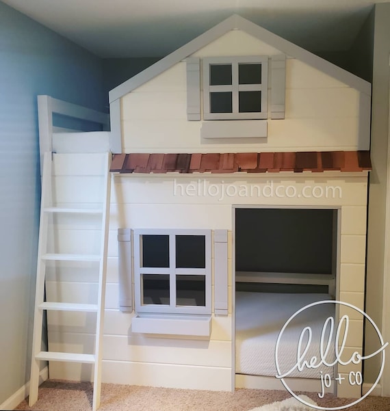 twin loft bed wood