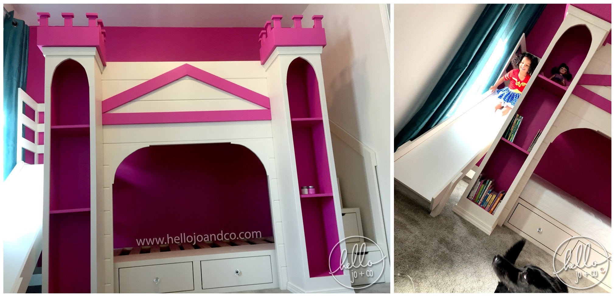 Custom Color Castle Playhouse Bunk Bed With Drawer Storage - Etsy