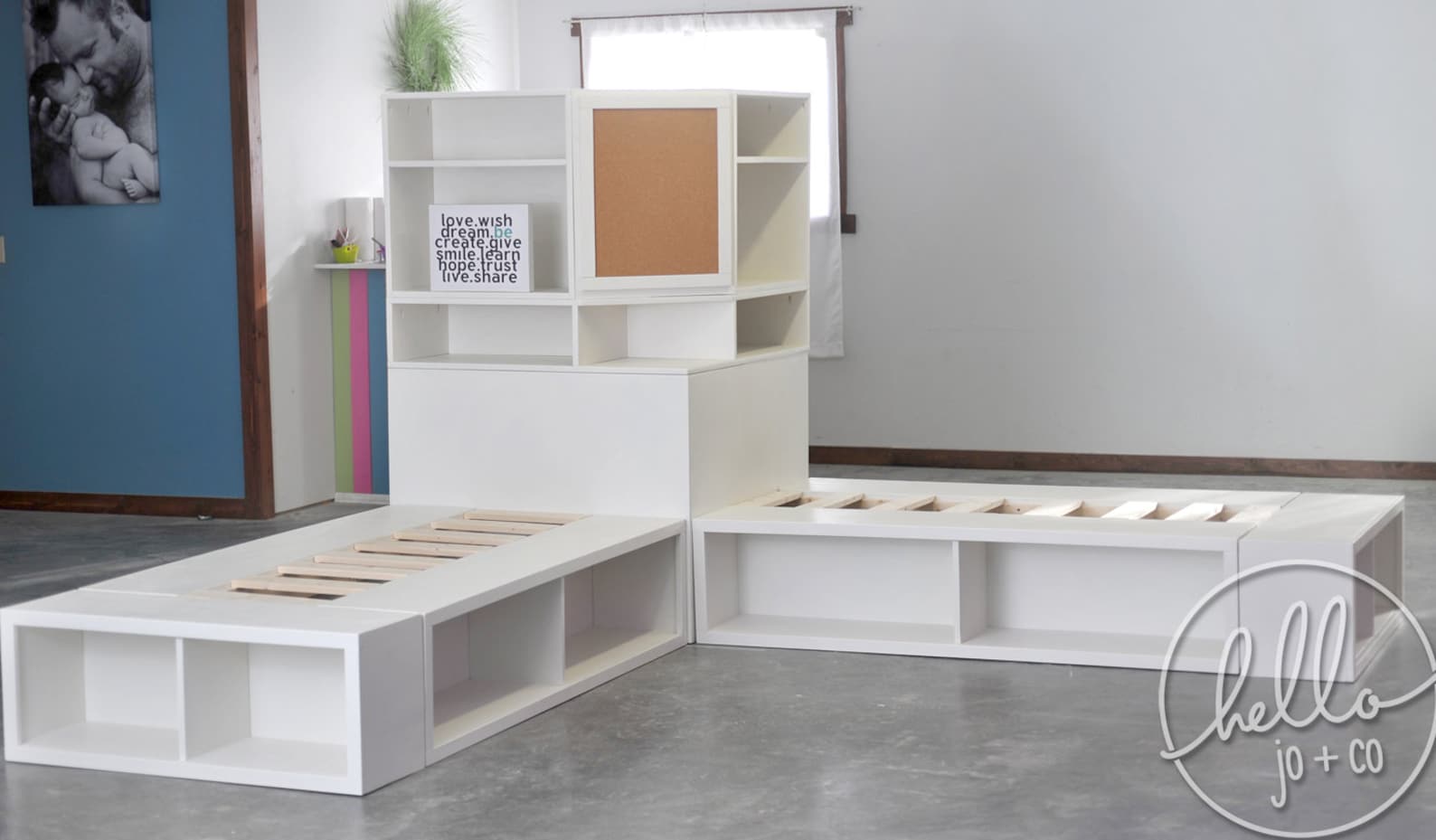 Storage Bed With Corner Hutch Etsy