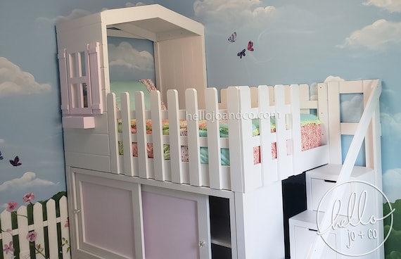 Twin loft house bed deals