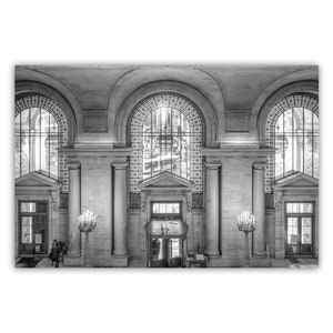 New York Public Library Photoraphy Art Print in Black and White as Wall Decor Gift