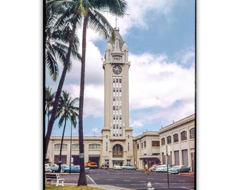 Honolulu Hawaii Vintage Photograph of Aloha Tower Lighthouse