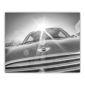 Mini Cooper Car Wall Decor in Black and White for Home or Garage
