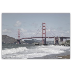 Baker Beach San Francisco Golden Gate Bridge Sailing Art | California Home Decor Gift