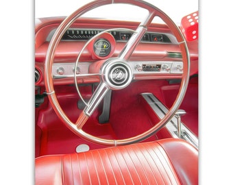 Roter 1964 Chevy Impala SS-Auto-Kunst-Fotografie-Druck