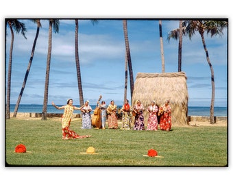 Vintage Hula Show Art Print: 1958 Oahu Hawaii Photograph