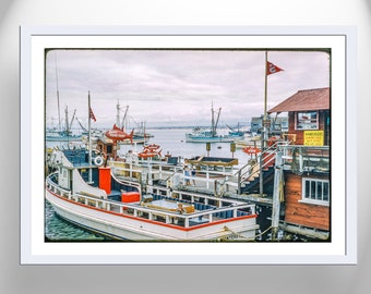 Old Photo Print of Monterey Bay Marina