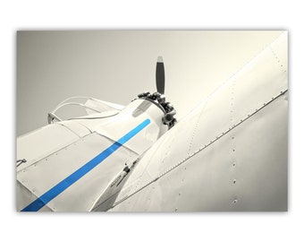 Vintage Airplane Photograph with Crop Duster | Retro Airplane Decor