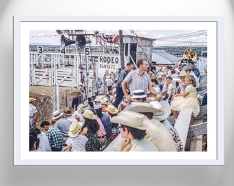 Vintage Rodeo Photo at Santa Fe New Mexico as Mid-century Wall Decor for Home or Office