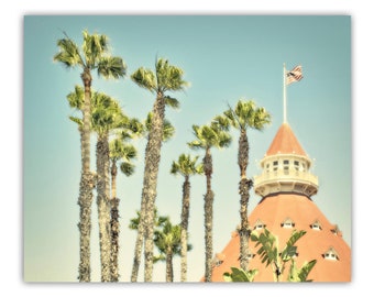 Hotel Del Coronado San Diego Art Photography Print with California Beach Palm Trees