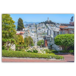 Lombard Street Art Print: San Francisco Cityscape with Coit Tower