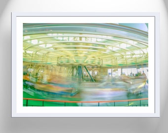 Carnival Carousel Art Print Santa Cruz California Beach Boardwalk