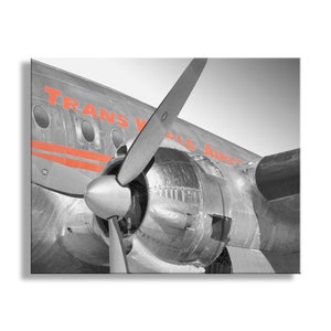 Vintage TWA Constellation Airplane Photograph: Retro Aviation Art