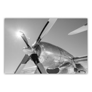 Aviation Wall Art Gift with Boeing Superfortress Warbird in Black and White