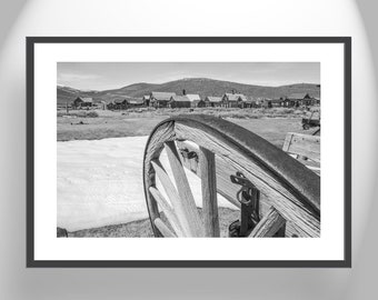 Ghost Town Black and White Photography Home Decor Gift for Him with Western Themed Art of Bodie California