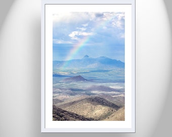 Baboquivari Peak Arizona Desert Rainbow Landscape Photograph