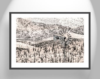 Artwork for Home as Desert Decor with Old Ranch Windmill