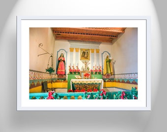 Wall Art Print with Mission San Francisco de Solano Sonoma California Church Interior