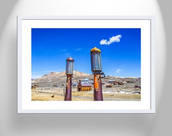 Western Style Art Desert Decor with Bodie Ghost Town Landscape in Bold Color