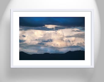 Indigo Storm Cloud Photography Art Print on Giclee Canvas