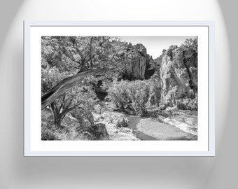 Desert Landscape Wall Art in Black and White with Wilderness Canyon