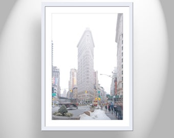 Flatiron Building Framed NYC Print on Canvas as Wall Decor for Home or Office