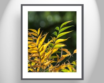 Botanical Photography Print with Elegant Forest Leaves as Fine Art for Home or Office