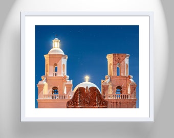 Fine Art for Home with Spanish Colonial Mission Church at Night