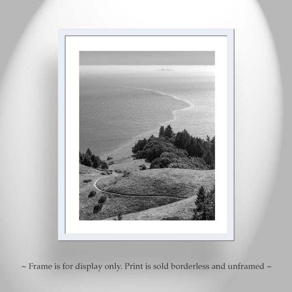 Mount Tamalpais Marin County Art in Black and White with Farallons near San Francisco California