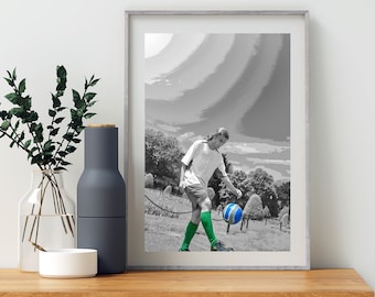Soccer Photo Art Print with Soccer Juggling Drill Sports Photography