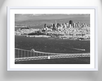 San Francisco Skyline Art Photograph in Black and White