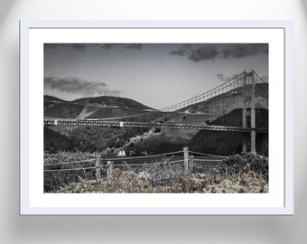 Marin County Print from San Francisco Presidio Park with Golden Gate Bridge Sailboats