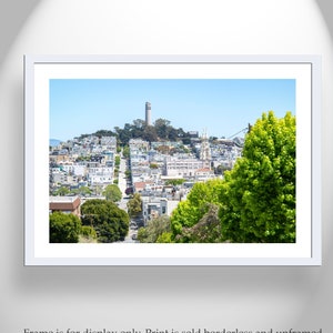 San Francisco Lombard Street Photograph with Coit Tower as Wall Decor for Home or Office