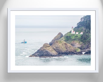 Heceta Head Oregon Lighthouse Art Print at Pacific Northwest Sea Coast