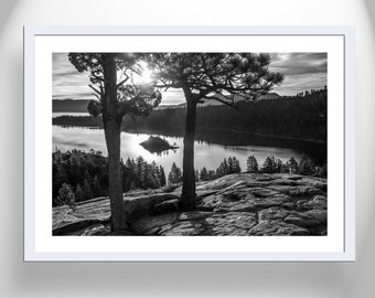 Wall Decor for Home of Lake Tahoe in Black and white