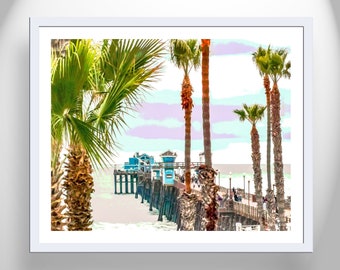 Oceanside Pier Art Print at San Diego California Coast