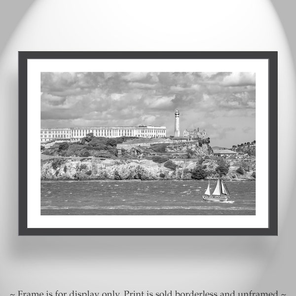 Alcatraz Art Print Black and White San Francisco Photography