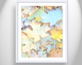 Pastel Nature Wall Decor with Autumn Leaves