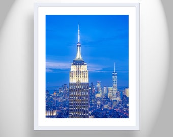 New York City Art Gift with Empire State Building at Night