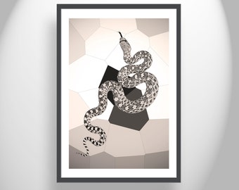 Snake Picture Wildlife Art in Abstract