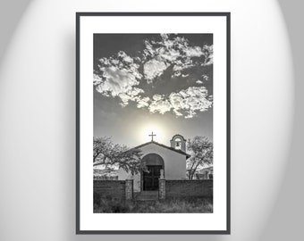 Sasabe Arizona Church Picture as Southwest Style Wall Decor