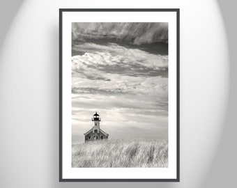 Block Island Lighthouse Art Photography as Dreamy Wall Decor at Rhode Island Seacoast