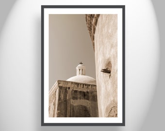 Southwest USA Adobe Church Print with Tumacacori Arizona Mission