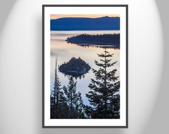 Art Print with Lake Tahoe California and Emerald Bay Sunrise